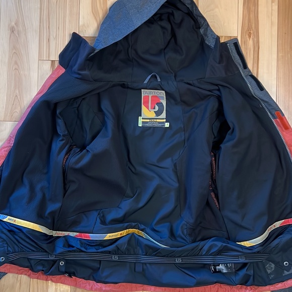 Burton Chittagong Dry Ride Jacket Mens Small Grey Orange - Picture 10 of 14